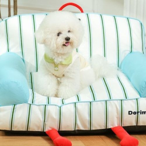 fauteuil-chien-confort-plus-blanc-bleu