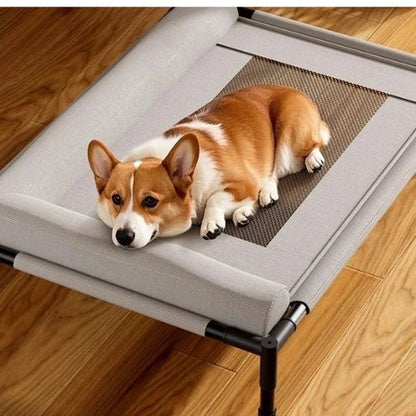 lit-sureleve-pour-chien-confortable-gris