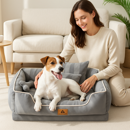 panier-chien-lavable-mignon-gris