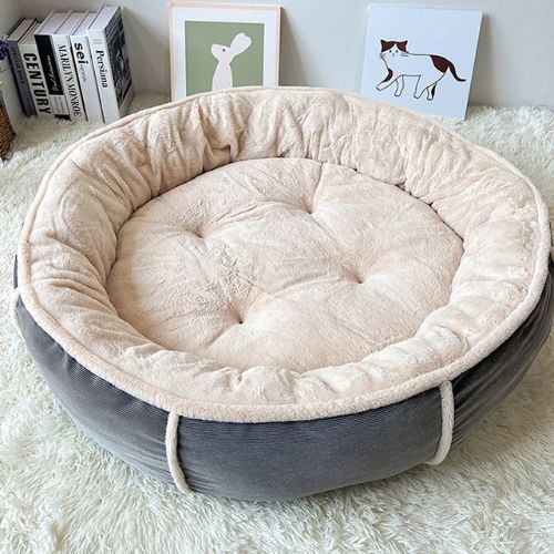 panier-pour-chien-rond-ultra-moelleux-gris