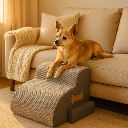 petit-escalier-pour-chien-confort-gris
